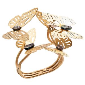 Butterfly Garden Napkin Ring in Gold & Silver, Set of 4
