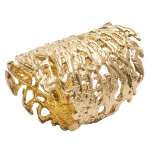 Coral Cuff Napkin Ring in Gold, Set of 4