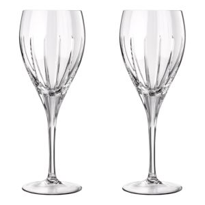 Set of 2 water crystal glasses