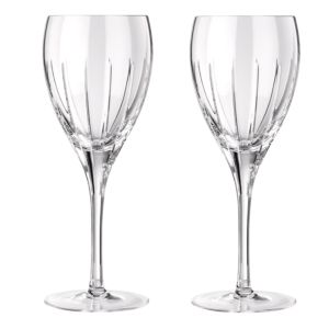 Set of 2 red wine crystal glasses