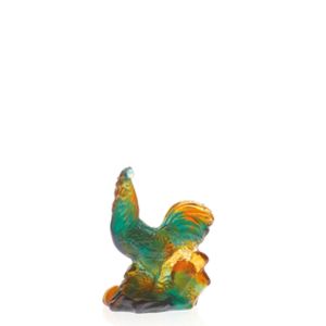 Amber green chinese horoscope rooster 9,5 cm