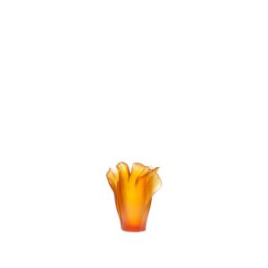 Medium amber Ginkgo Vase 17 cm