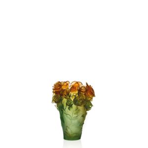 Green & orange vase Rose Passion 35 cm