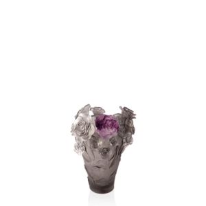 Grey vase & purple flower Rose Passion 35 cm