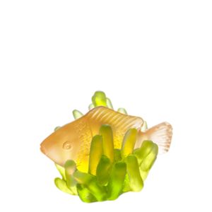Small amber fish and green anemone 7 cm