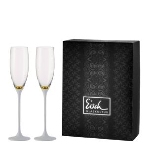 Champagne glass Exclusive gold / white - 2 pieces in gift box