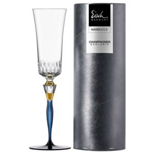 Sektglas 250 ml blau Champagner Exklusiv in Geschenkröhre
