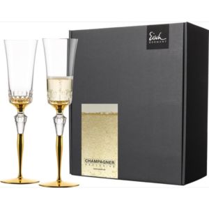 Champagne glasses CHAMPAGNER EXCLUSIVE gold - 2 pieces in gift box