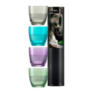 Mug Centro gray/turquoise/plum/green - 4 pieces in gift tube