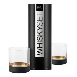 Whisky glass 400 ml, 2 pieces in gift tube Cosmo gold