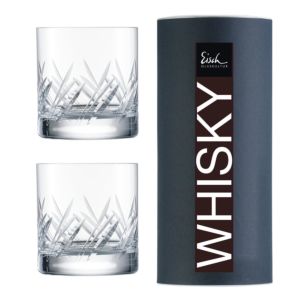 Whisky glass gentleman motif M2 - 2 pieces in gift tube