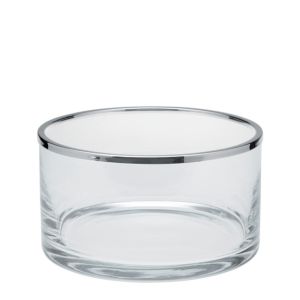 Straight glass bowl with rim 20 cm