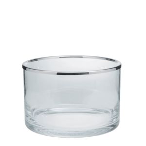 Straight glass bowl with rim 21 cm