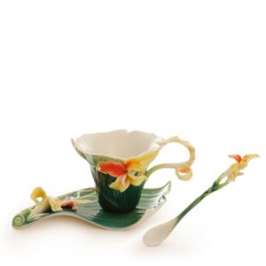 Canna lily cup/saucer/spoon set