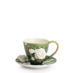 White roses cup/saucer set
