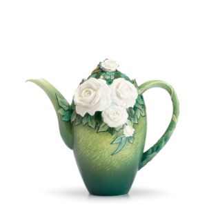 White roses teapot 23 cm