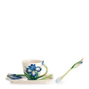 Eloquent Iris cup/saucer/spoon set