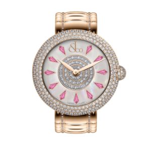 Brilliant Half Pave Rose Gold Couture Pink Sapphires 38mm