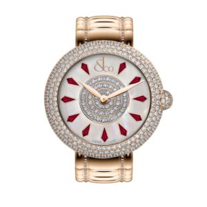 Brilliant Half Pave Rose Gold Couture Ruby 38mm
