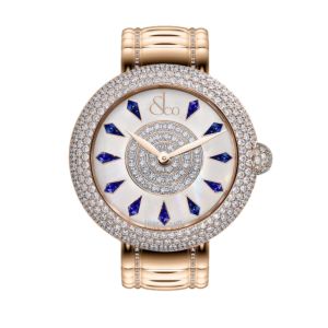 Brilliant Half Pave Rose Gold Couture Blue Sapphires 38mm