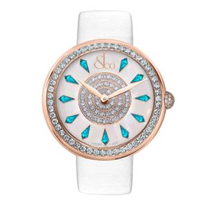 Brilliant One Row Rose Gold Icy Blue Sapphires 38mm