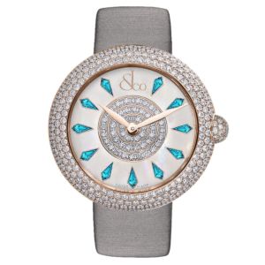 Brilliant Half Pave Rose Gold Icy Blue Sapphires 44mm