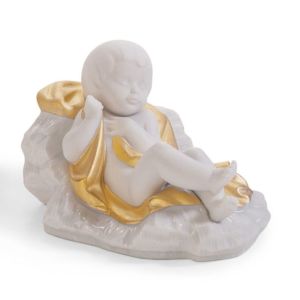 Baby Jesus Nativity Figurine. Golden Lustre