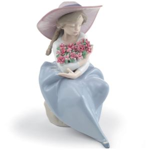 Duftender Blumenstrauß Mädchen mit Nelken Figurine
