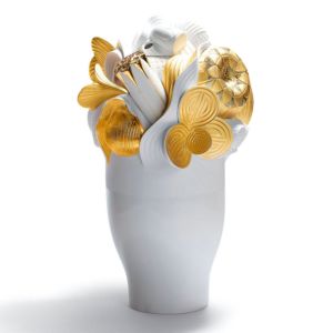 Naturofantastic Vase. Großes Modell. Goldener Glanz
