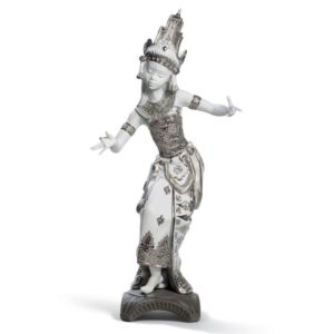 Bali Dancer Figurine. Silver Lustre