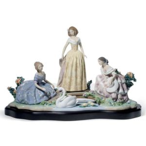 Daydreaming By The Pond Women Sculpture. Limited Edition