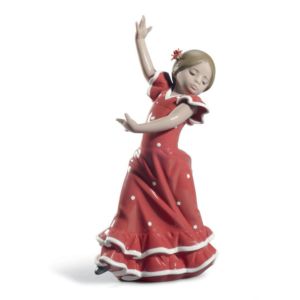 Lolita Flamenco Tänzerin Mädchen Figur. Rot