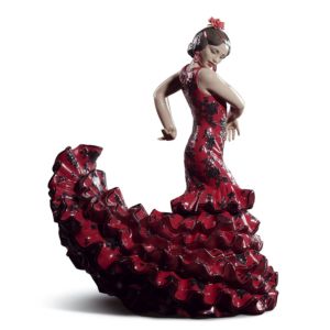 Flamenco Flair Woman Sculpture. Red