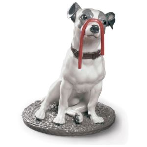 Jack Russell with Licorice Dog Figurine