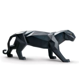 Panther Figurine. Black matte