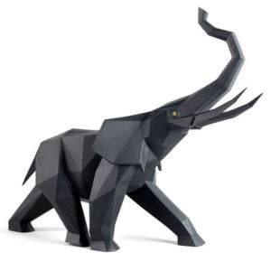 Elephant Sculpture. Black matte