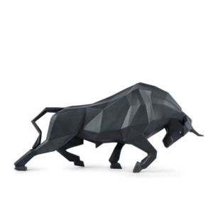 Bull Sculpture. Black matte