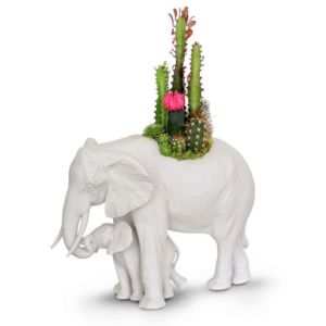 Elephant garden Sculpture. Matte White. Plant the Future