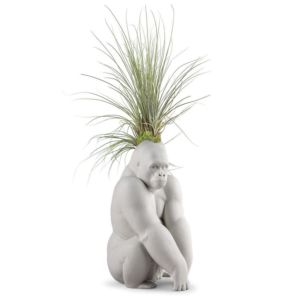 Gorilla Garden Figurine. Matte White-h. Plant the Future