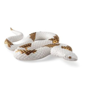 Snake sculpture. White - copper