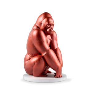 Gorilla Skulptur. Metallisch rot. Limitierte Auflage