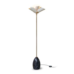 Blossom Floor Lamp. White and Golden Luster. (CE)