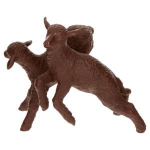 Group of Two Lambs, Boettger Stoneware 13 cm
