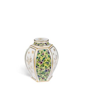 Tea caddy with "Fanciful flowers and butterflies" 14,5 cm