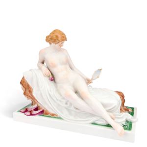 Figuree of a "Nude with mirror and rose" 26 cm 