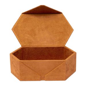 Tangram brown suede accessory box