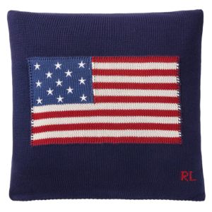 Cotton throw pillow with RL flag Navy 50 cm x 50 cm