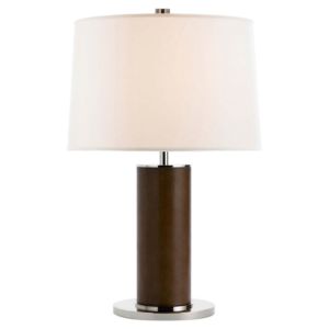Beckford In Chocolate Leather With Linen Shade
