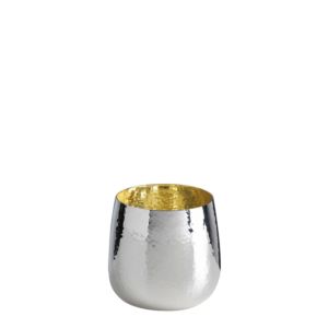 Mug hammered gold-plated inside 7,5 cm