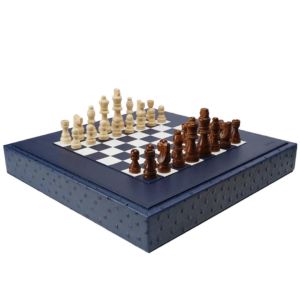 Navy Blue Ostrich Chess Set